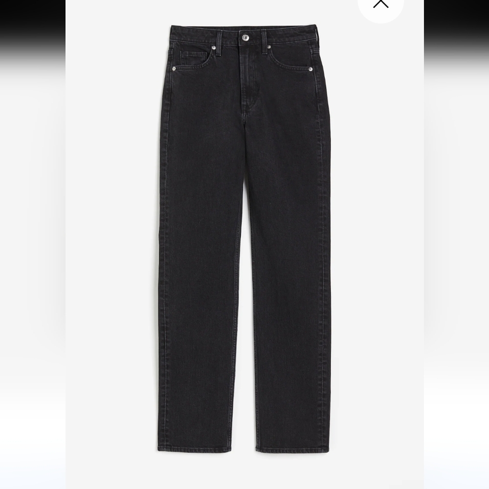 H&M Jeans High Rise Slim Straight Leg Denim Black Women’s Size US 10